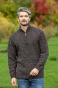 Donegal Wool Half Zip Sweater - Graphite - XL