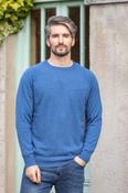 Wool and Cashmere Crew Neck Denim - L
