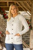 Irish Supersoft Aran Cardigan Natural - XS