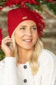 Erin Cable Knit Hat Red image