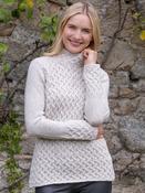 Wool and Cashmere Cosy Trellis Sweater  - Chalk - XS image