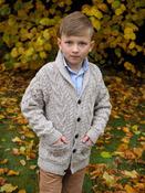 Boys Shawl Neck Cardigan Oatmeal - 2-3 yrs image