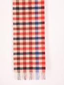 100% Cashmere Scarf Red / Blue Check image