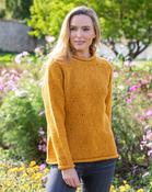Ladies Roll Neck Raglan Crew Yellow - S