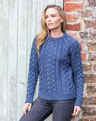 Cropped Aran Sweater Sea Melange - Turquoise / XL image