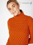Luxurious Wool &amp; Cashmere Trellis Sweater - Terracotta - M image