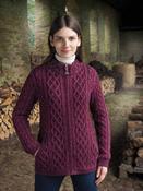 Plaited Zip Cardigan Purple - L