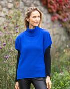 Merino Wool &amp; Cashmere Short Sleeve Sweater Indigo Blue