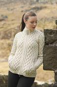 Plated Zip Cardigan Oatmeal Fleck - XL