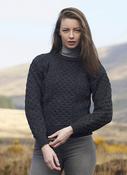 Irish Aran Unisex Sweater Charcoal - L