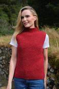 Merino and Mohair Sleeveless Vest Red - XL image