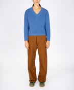 Wool and Cashmere V Neck Sweater - Kayla Sweater Marina - XL image