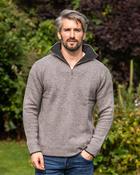 Half Zip Lambswool Sweater Ghost Grey - Grey / XL image