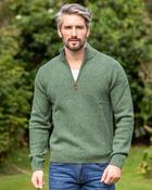 100% Lambswool Half Zip Pesto - Green / 3XL image