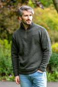 Halfzip Sweater Lambswool A227 - Green Marl / XL
