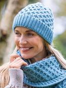 Irish Aran Hat - Aqua
