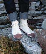 Aran Handknit Slipper Socks with Suede soles S179 - L