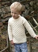 Merino wool Children's Aran Sweater - 8-11 yrs / Natural