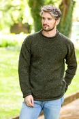 Mens Donegal Wool Roll Neck Sweater - Army Green / XXL image