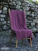 Aran Cable Knit Blanket Super Soft Merino Raspberry image
