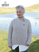 Super Soft Three Button Aran Cable knit Cardigan - Beige / S