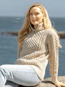 Unisex Half Zip Merino Wool Sweater Parsnip - M image