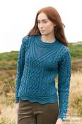 Scallop Hem Crew Neck Lace Sweater - XL image