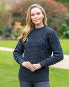 Unisex Merino Wool Aran Sweater - Blackwatch - S image
