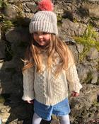 Kids Merino Hooded Aran Zip Cardigan - 8-11 yrs / Natural White
