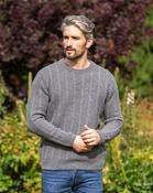 Men's Fine Merino Wool Crew Neck Sweater Grey - Grey / S image