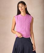 Callie Cable Vest Heather - M