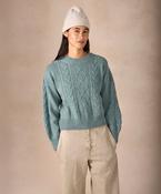 Eva Cable Knit Crew Neck Ocean - L image