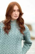 Unisex Cable Knit Crew Neck Sweater Mermaid - XS image