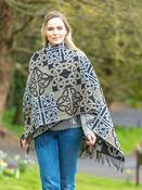 Celtic Design Shawl Black Mix - One size