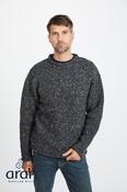 100% Donegal Roll Neck Sweater Charcoal - L