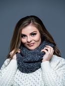Super Soft Merino Wool Infinity Scarf Charcoal Marl - Steel Marl image