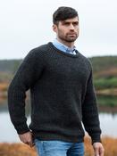 Fisherman Rib Crew Sweater Charcoal - Charcoal / M image