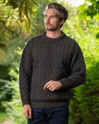Unisex Merino Wool Aran Sweater Charcoal - XS image