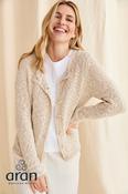 Cotton Linen Round Neck Cardigan - M