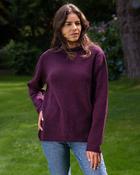 Unisex Roll Neck Sweater Merino Wool - Dark Berry - S image