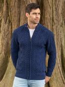 Men's Fisherman Full Zip Cardigan Deep Water Blue - M