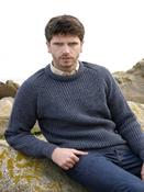 Mens Merino Wool Ribbed Sweater with Patches image