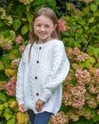 Kids Aran Cardigan Natural - 5-6 yrs