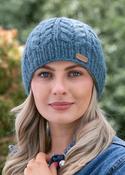 Erin Cable Knit Hat Blue image