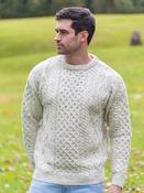 Pure Wool Aran Sweater Natural Fleck - M