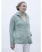 Super Soft Merino Wool Ladies Cardigan - Light Green / M