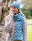 Cable Knit Aran Scarf Aqua image