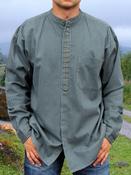Irish Grandfather Shirt Collarless Green - S
