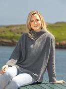 Merino Wool &amp; Cashmere High Neck Sweater Graphite