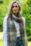 Suantrai of Ireland Open Weave Irish scarf - Green image
